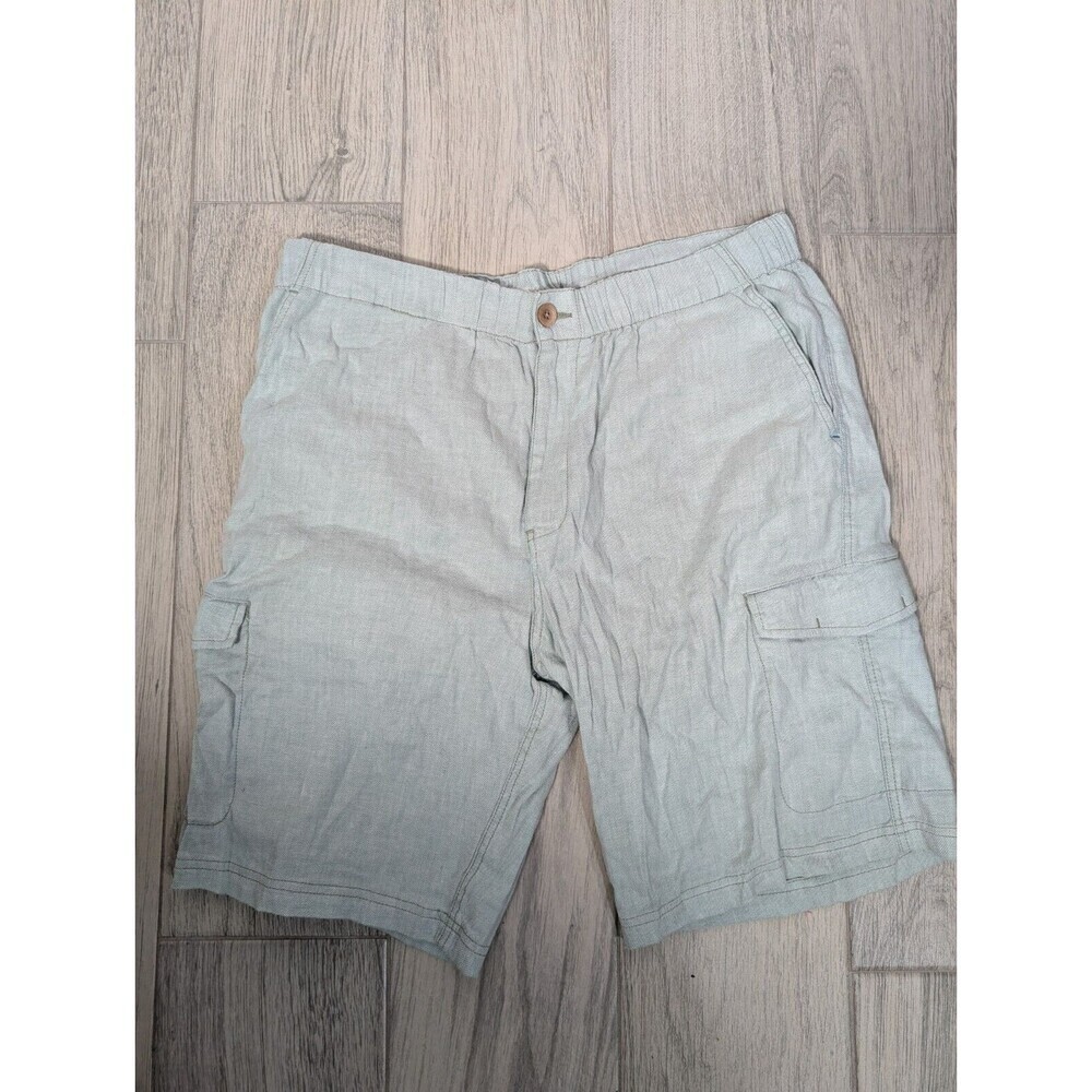 Tommy Bahama Cargo Shorts Beach Linen Stretch Mint Green Mens XL